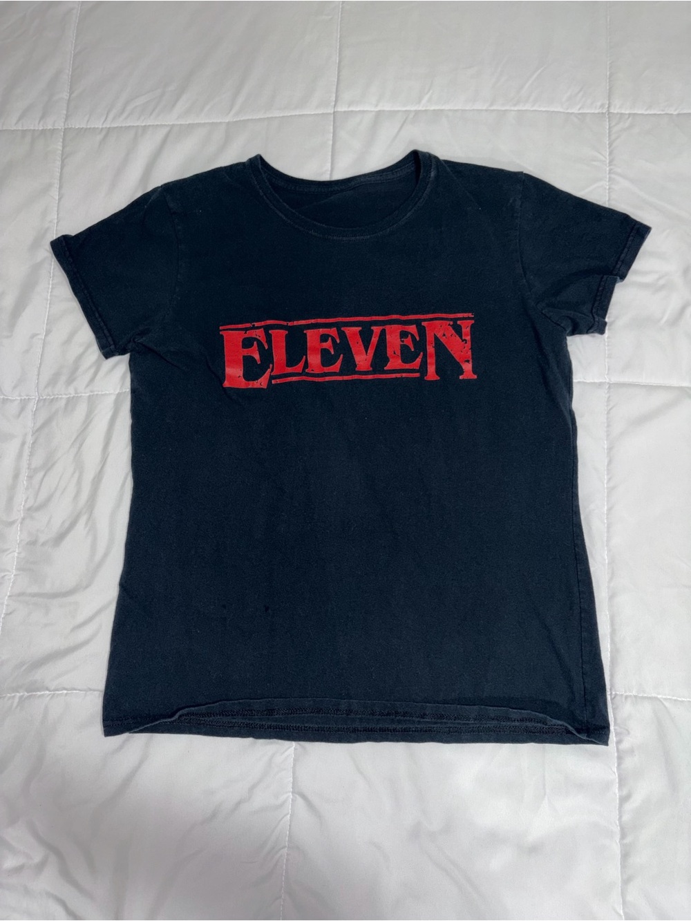 Eleven Graphic Tee for Kids - Black with Red Logo